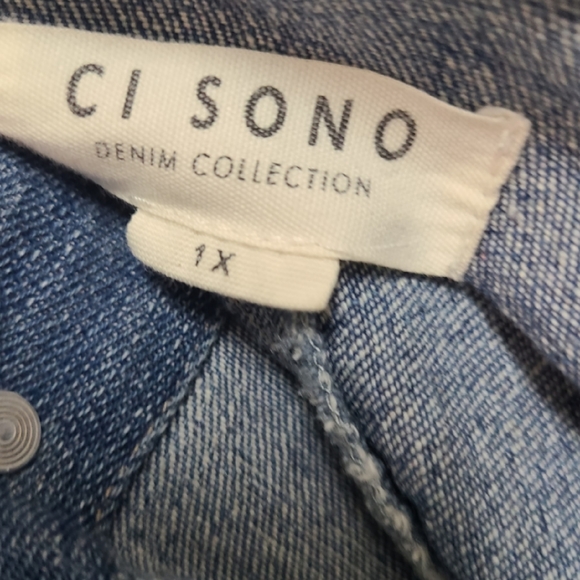 CI SONO DISTRESSED PAINTED/APPLIQUE JEAN JACKET - Picture 5 of 6